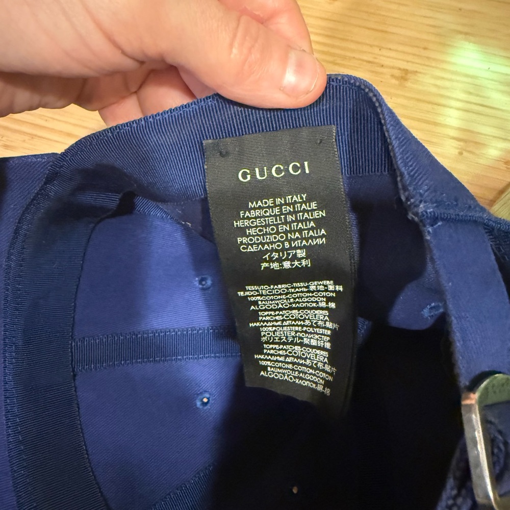 Gucci Royal Blue Cap with Embroidered Butterfly - Picture 8 of 11